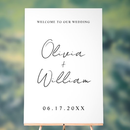 Modern Simple Wedding Welkom Acryl Bord (Neutraal)