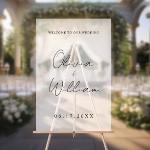 Modern Simple Wedding Welkom Acryl Bord