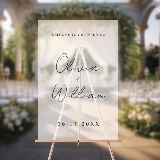 Modern Simple Wedding Welkom Acryl Bord