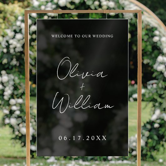Modern Simple Wedding Welkom Acryl Bord
