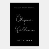 Modern Simple Wedding Welkom Acryl Bord (Voorkant)