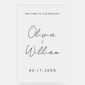 Modern Simple Wedding Welkom Acryl Bord (Voorkant)