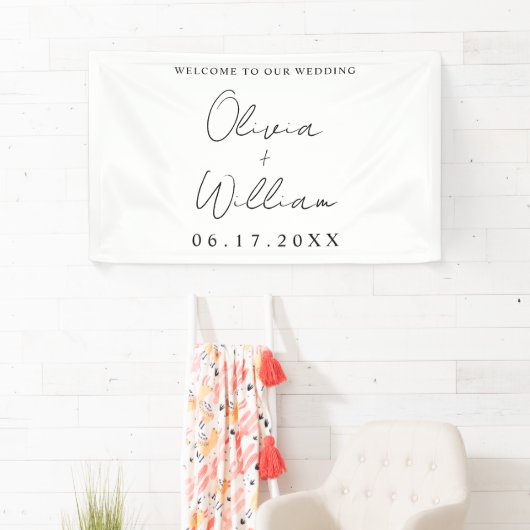 Modern Simple Wedding Welkom Spandoek (Insitu)