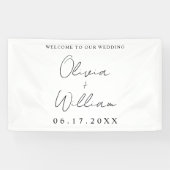 Modern Simple Wedding Welkom Spandoek (Horizontaal)