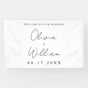 Modern Simple Wedding Welkom Spandoek