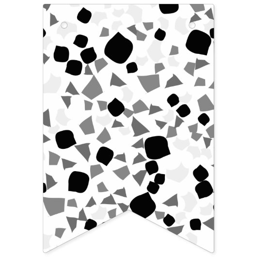 Modern Simple White Black Grey Terrazzo die ronddr Vlaggetjes (Tweede vlag)