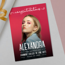 Modern Simple White Congratultions Graduate Photo Kaart