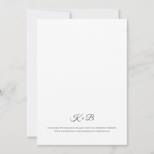 Modern Simple White Lijst Photo Wedding Kaart (Achterkant)