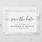 Modern Simple White Marble Elegant Wedding Save The Date (Voorkant)