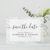Modern Simple White Marble Elegant Wedding Save The Date (Staand voorkant)