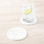 Modern Simple White Marble Rustic Paper Coaster Zandsteen Onderzetter (Zijkant)