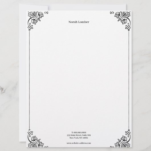 Modern Simple White Professional Briefhoofd (Voorkant)
