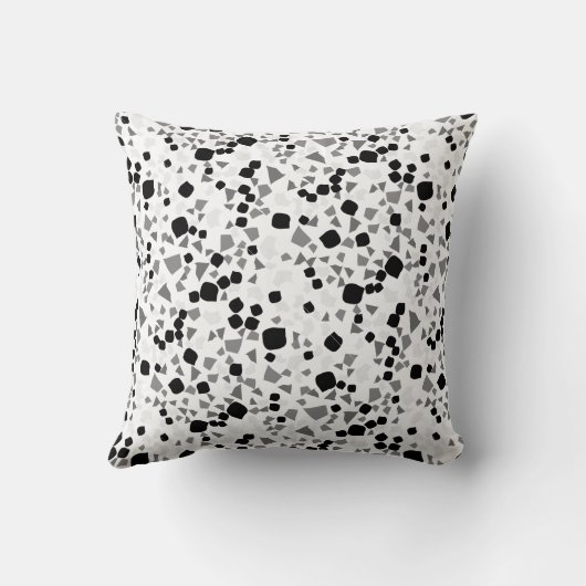 Modern Simple White Terrazzo Black Kussen (Achterkant)