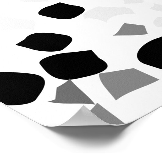 Modern Simple White Terrazzo Black Poster (Hoek)