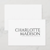 Modern Simple White Trendy Minimalist Plain Informatiekaartje (Voorkant / Achterkant)