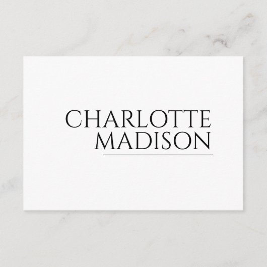 Modern Simple White Trendy Minimalist Plain Informatiekaartje (Voorkant)