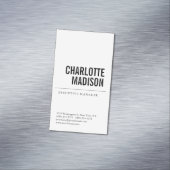 Modern Simple White Trendy Minimalist Plain Magnetisch Visitekaartje (Voorbeeld)