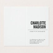 Modern Simple White Trendy Minimalist Plain  Visitekaartje (Buitenkant ongevouwen)