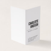 Modern Simple White Trendy Minimalist Plain  Visitekaartje (Buitenkant)