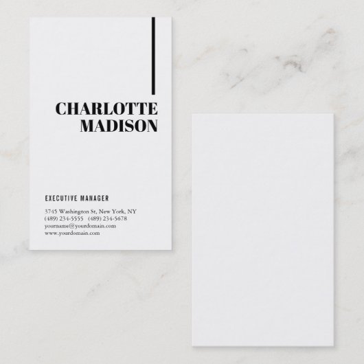 Modern Simple White Trendy Minimalist Plain  Visitekaartje (Voorkant / Achterkant)