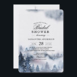Modern Simple Winter Blue & White Forest Invitatio Kaart<br><div class="desc">Modern Simple Winter Blue & White Forest</div>