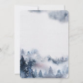 Modern Simple Winter Blue & White Forest Invitatio Kaart (Achterkant)