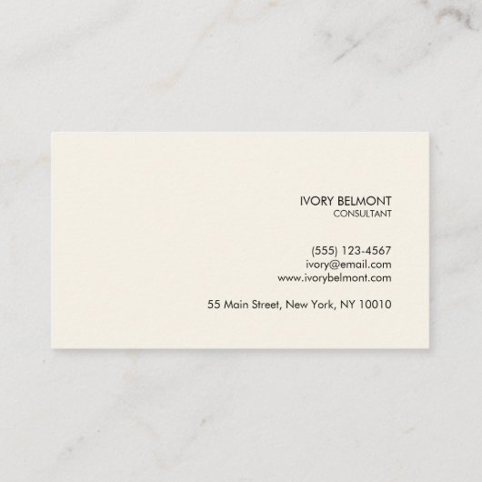 Modern Simple Yellow White Minimal Visitekaartje (Achterkant)