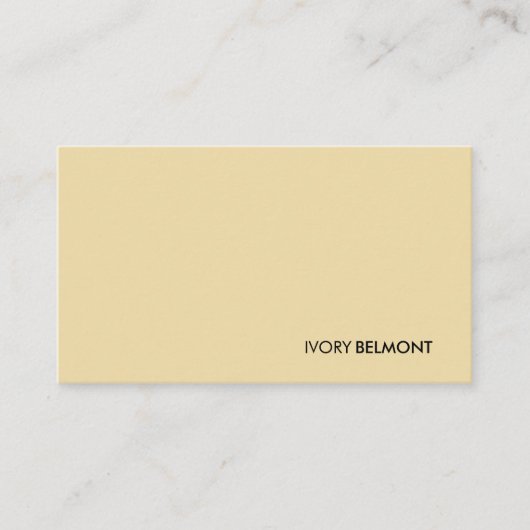 Modern Simple Yellow White Minimal Visitekaartje (Voorkant)