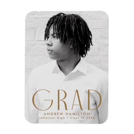 Modern Simpliciity Brass Photo Afstuderen Magneet (Verticaal)
