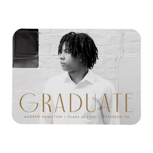 Modern Simpliciity Brass Photo Afstuderen Magneet (Horizontaal)