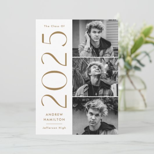 Modern Simplicity Brass 3 Foto 2025 Afstuderen Aankondiging (Staand voorkant)