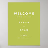 Modern Simplistic Lime Green Wedding Welcome Poster (Voorkant)