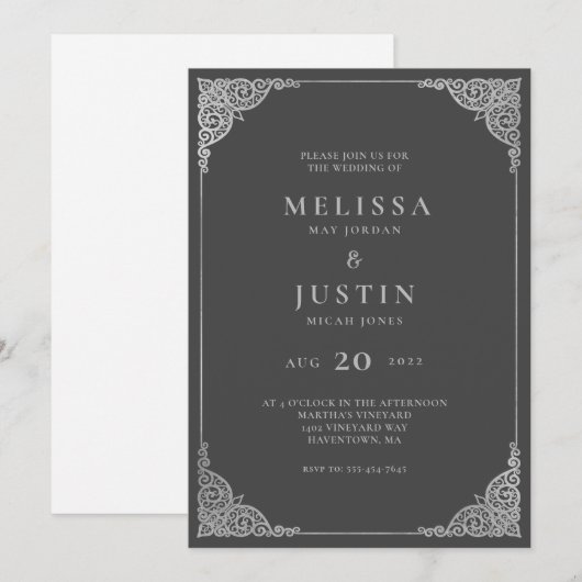 Modern Simplistic Wedding Uitnodiging (Voorkant / Achterkant)
