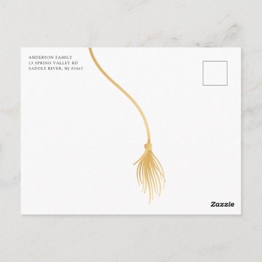 Modern Sinaasappel Afstudeerder Pet Briefkaart (Achterkant)