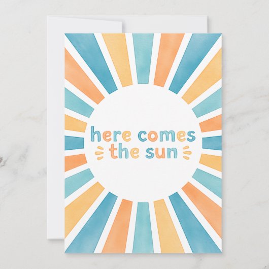 Modern Sinaasappel Blauwgroen hier komt het Son Ba Kaart (Achterkant)