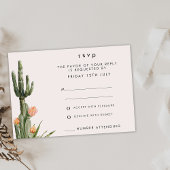 Modern Sinaasappel Bloemen Cactus Bruiloft RSVP Ka