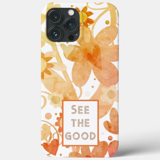 Modern Sinaasappel Bloemen Trendy Quote Case-Mate iPhone Case (Achterkant)