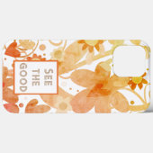 Modern Sinaasappel Bloemen Trendy Quote Case-Mate iPhone Case (Achterkant (horizontaal))