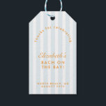 Modern  Sinaasappel & Blue Bachelorette Gift Cadeaulabel<br><div class="desc">Deze labels combineren moeiteloos charme met een moderne twist, met stijlvolle rode en blauwe tinten. Verhoog de cadeau-ervaring met de Retro Modern Red & Blue Bachelorette Gift Labels - een chique en doordachte aanvulling op de festiviteiten. Ontworpen als aanvulling op het "Retro Modern Blue & Red Beach Bliss Bachelorette" Collectie,...</div>