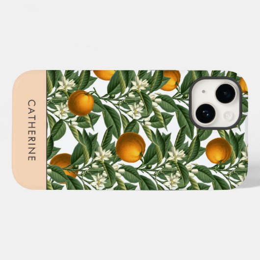 Modern  Sinaasappel citrusvruchten bloesem Case-Mate iPhone Case (Achterkant (horizontaal))