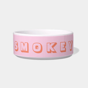 Modern Sinaasappel display naam roze Voerbakje