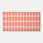 Modern Sinaasappel en Beige Bloemen Desk Mat (Voorkant)