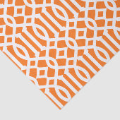 Modern Sinaasappel en wit Marokkaans trellispatroo Tissuepapier (Detail)