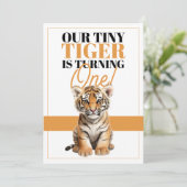 Modern Sinaasappel en Wit Schattige Tijger Oerwoud Kaart (Staand voorkant)