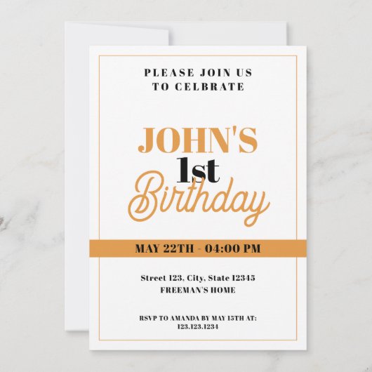 Modern Sinaasappel en Wit Schattige Tijger Oerwoud Kaart (Achterkant)