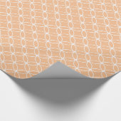 Modern Sinaasappel en witte cirkel diamantpatroon Cadeaupapier (Hoek)