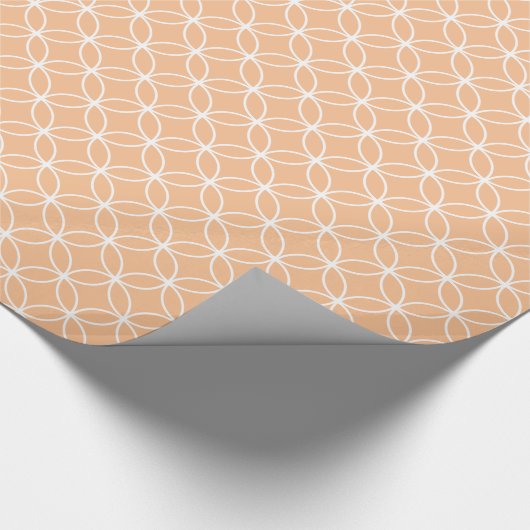 Modern Sinaasappel en witte cirkel diamantpatroon Cadeaupapier (Hoek)