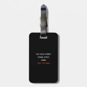Modern Sinaasappel en zwart monogram Bagagelabel (Achterkant verticaal)