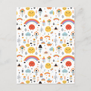 Modern Sinaasappel en zwarte pompoen boo Briefkaart