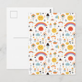 Modern Sinaasappel en zwarte pompoen boo Briefkaart (Voorkant / Achterkant)